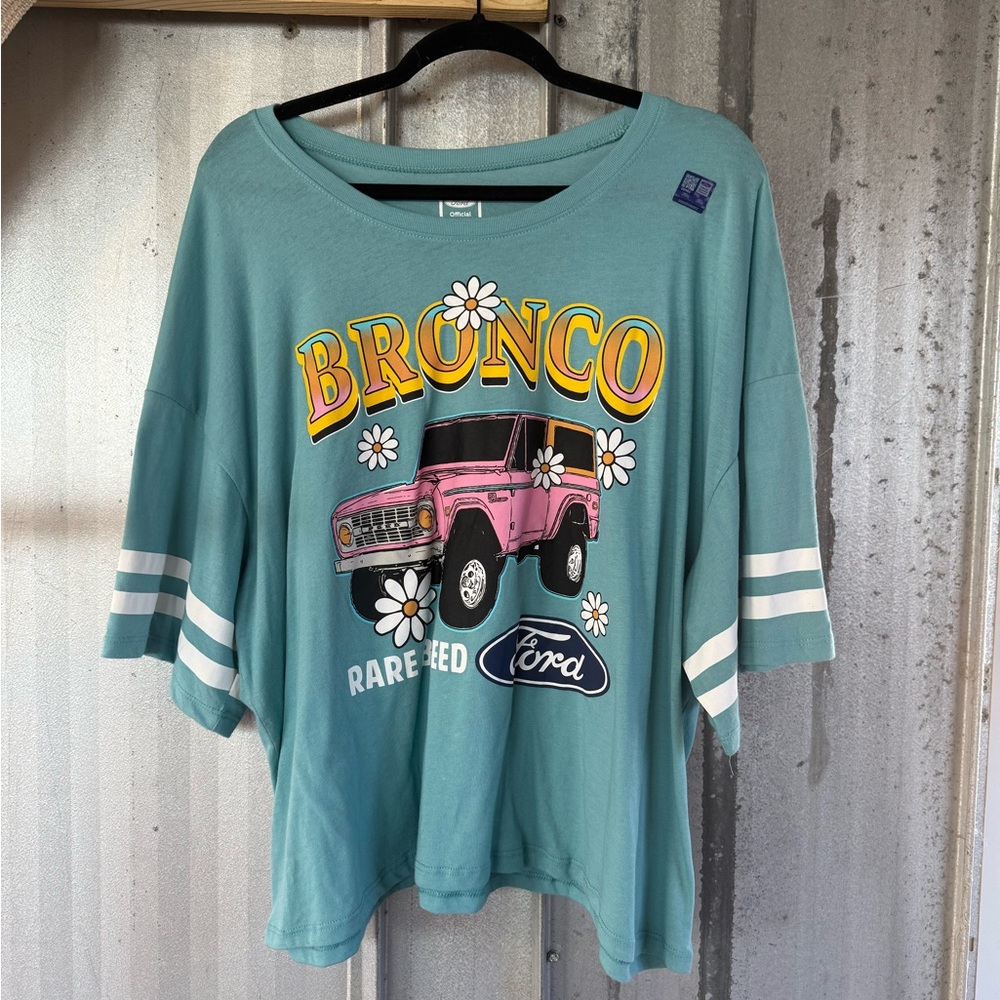Ford Bronco Boxy Crop Shirt - Teal